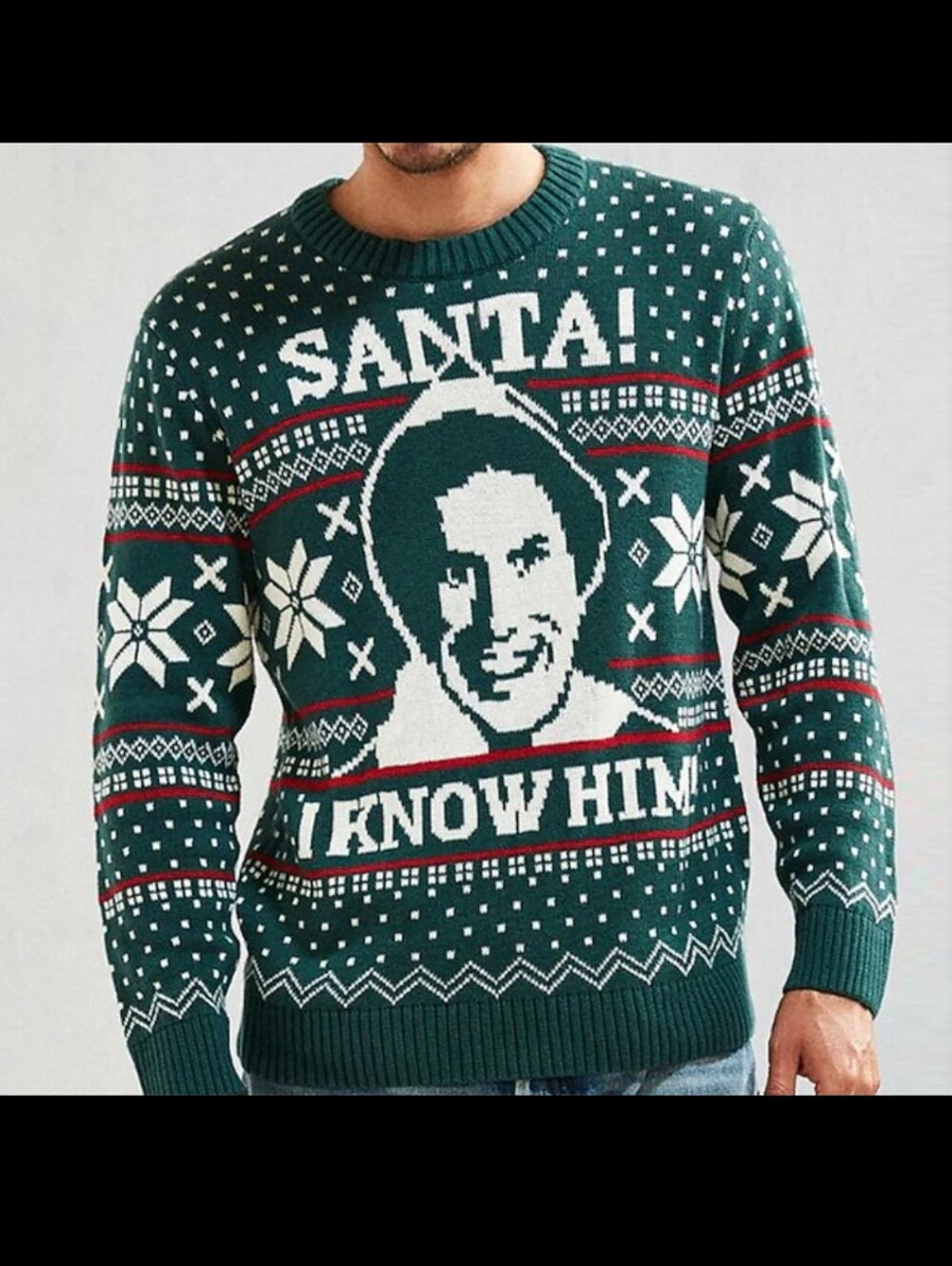 ELF Green 'Santa! I Know Him' Crewneck Sweater